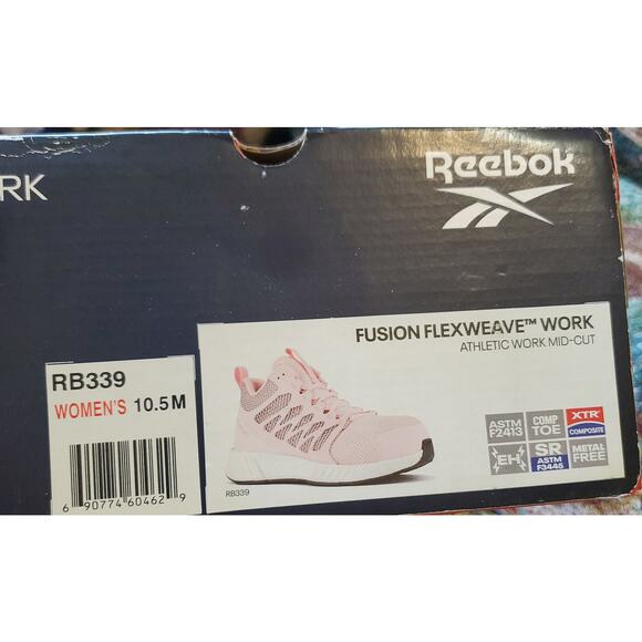 Reebok Fusion Flexweave Work Mid-Cut Womens 10.5 Pink Composite Toe Non Slip - Picture 14 of 16